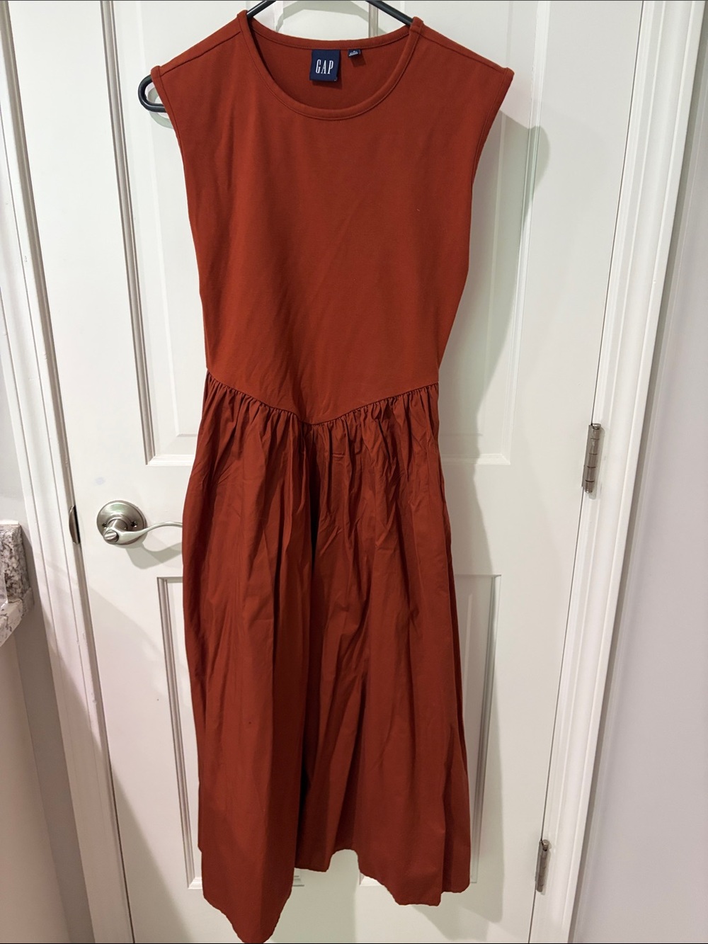 GAP Drop Waist Mixed Media Midi dress